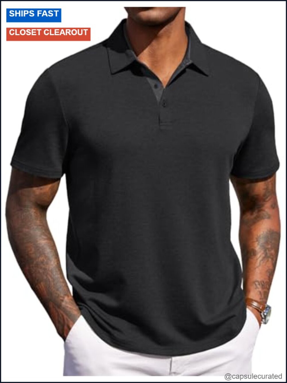 Men's Short Sleeve Polo Shirt Soft Fabric Casual Summer Golf Top